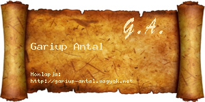 Gariup Antal névjegykártya